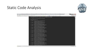 Static Code Analysis
 