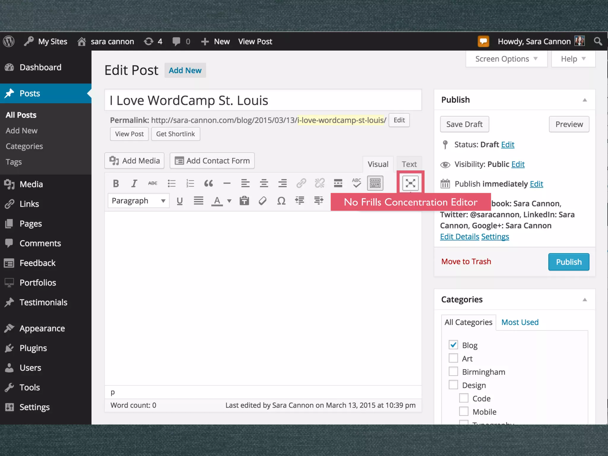 No Frills Concentration Editor
 