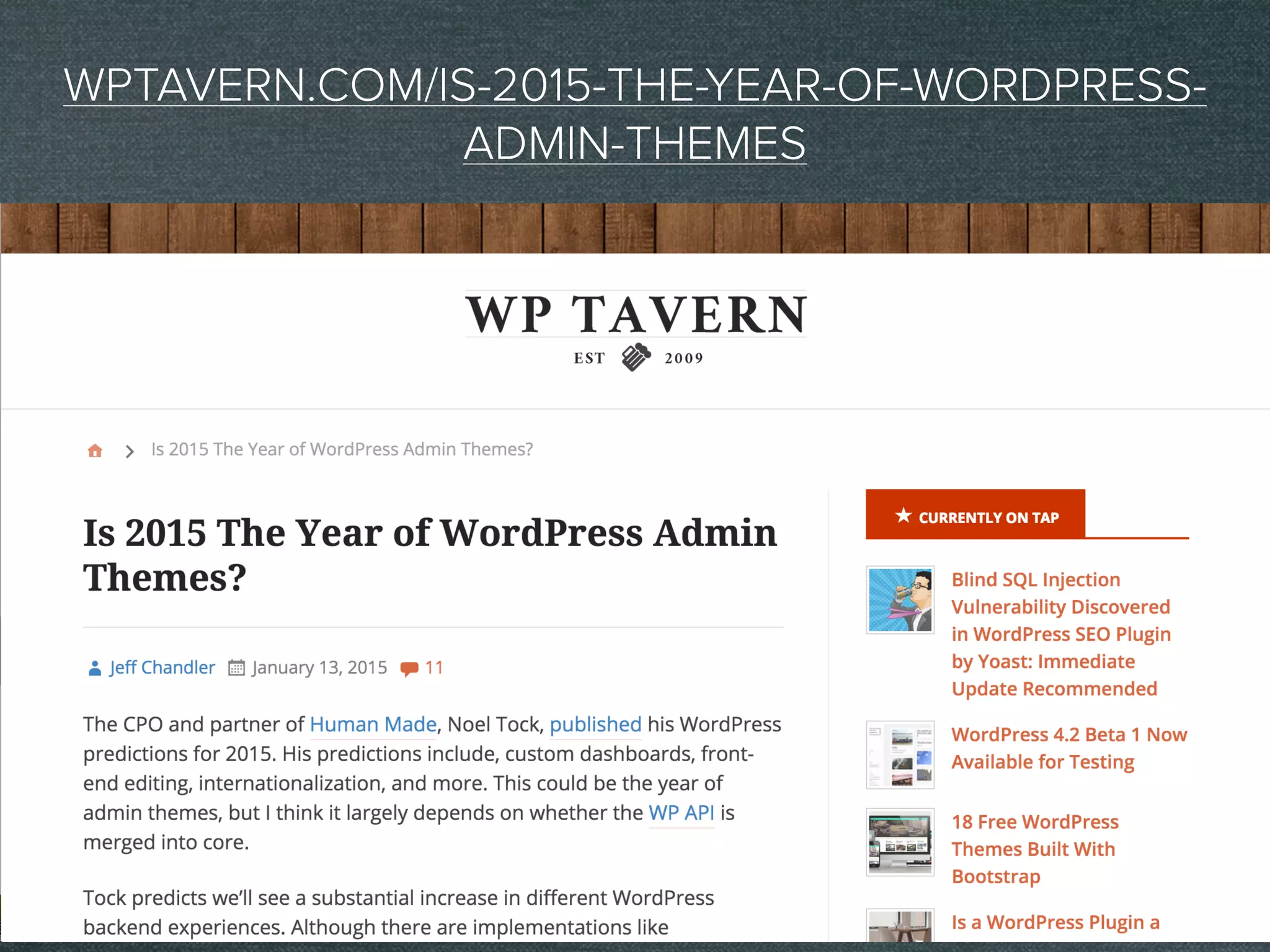 WPTAVERN.COM/IS-2015-THE-YEAR-OF-WORDPRESS-
ADMIN-THEMES
 