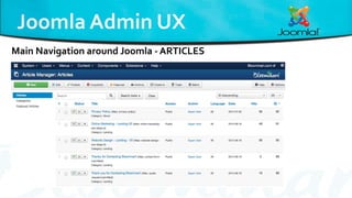 Main Navigation around Joomla - ARTICLES
 