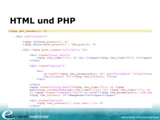 eduvision.de/wordpress
HTML und PHP
 