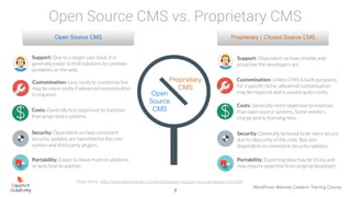 7
Some Open Source & Proprietary CMSes
WordPress Website Creation Training Course
Academy
Equinet
 
