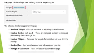 Word press  widget management