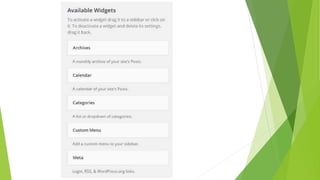 Word press  widget management