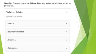 Word press  widget management