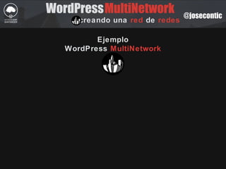 WordPress
creando una red de redes
MultiNetwork @josecontic
Ejemplo
WordPress MultiNetwork
 