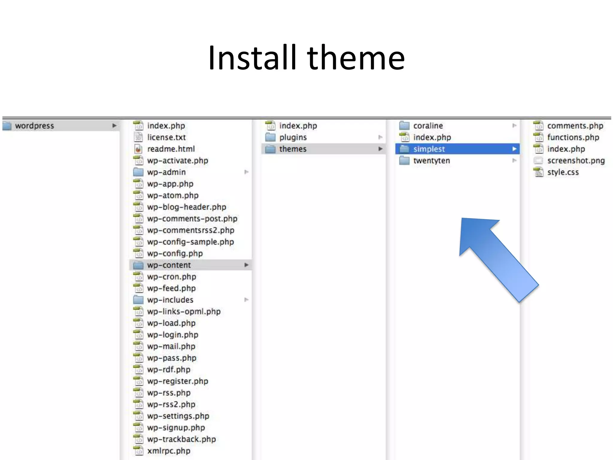 Install theme