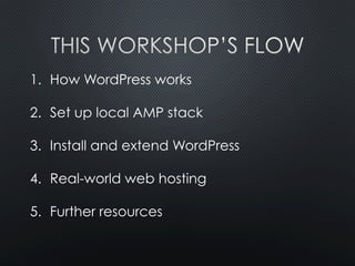 AMP stack packages 
MAMP WAMP 
 