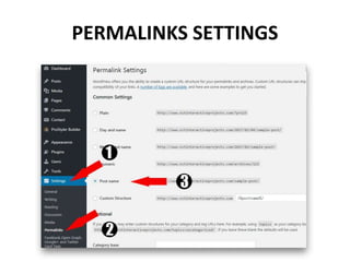 PERMALINKS SETTINGS
 