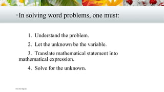 Solving Word problems | PPTX
