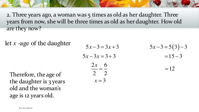 solving age word problems