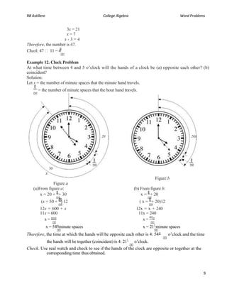 O Clock Problem Word+problems+le1 | DOCX