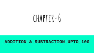 chapter-6
ADDITION & SUBTRACTION UPTO 100
 