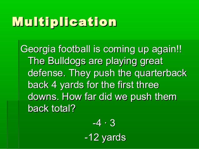 Word problems with integers