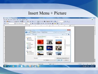 Insert Menu + Picture
 