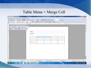Table Menu + Merge Cell
 