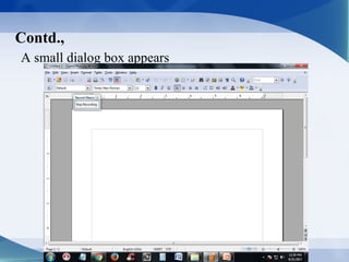 Contd.,
A small dialog box appears
 