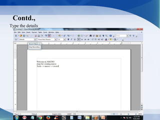 Contd.,
Type the details
 