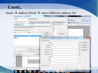 Contd.,
Insert  address block  select different address list
 