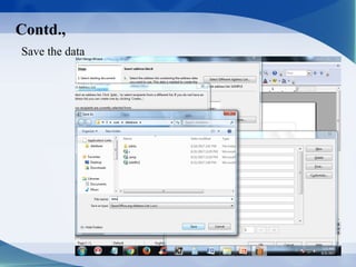 Contd.,
Save the data
 