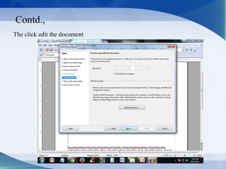 Contd.,
The click edit the document
 