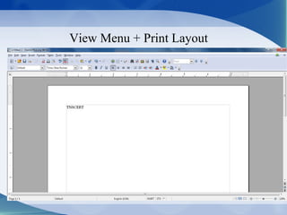 View Menu + Print Layout
 