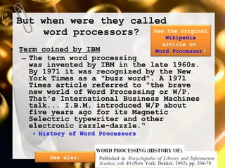 Word processing 2003 | PPT