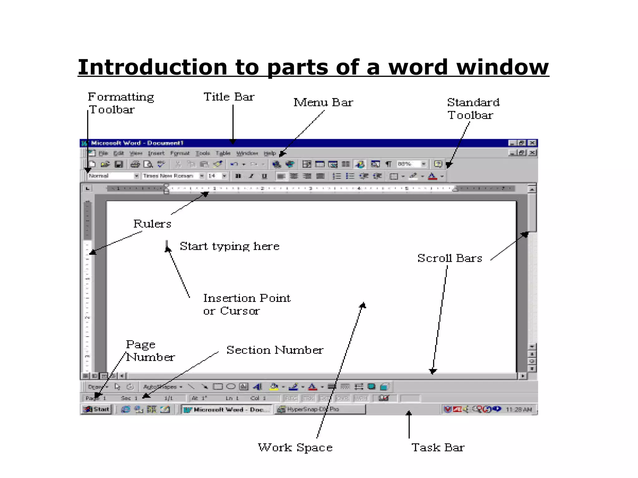 Introduction to parts of a word window
 