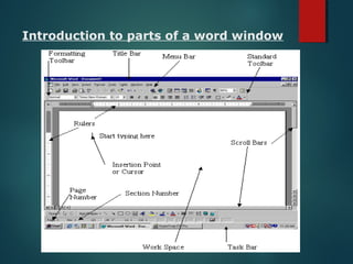 Introduction to parts of a word window
 