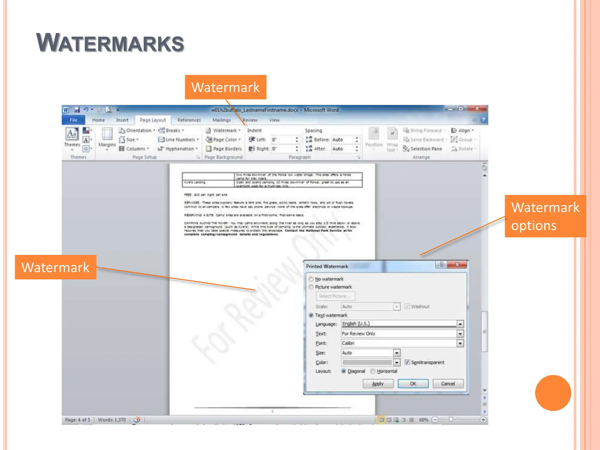 WATERMARKS
Watermark
Watermark
Watermark
options
 