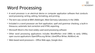 Word Processing - Module 1.pptx to become | PPTX