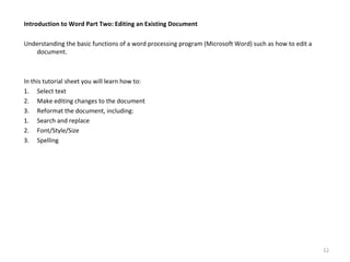 Word processing in english ms word | PPT