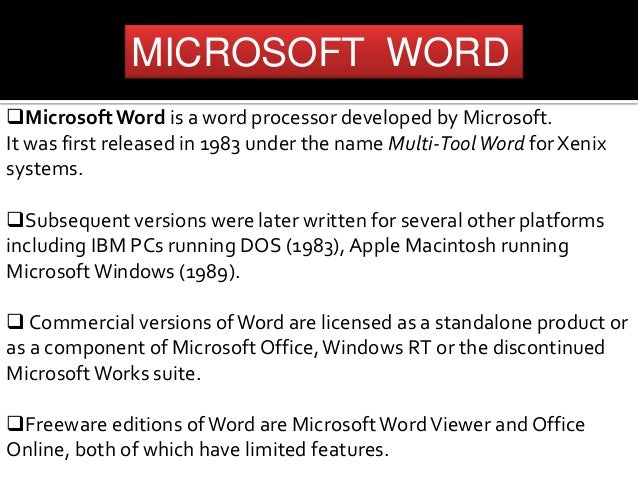 word processing software word processing program