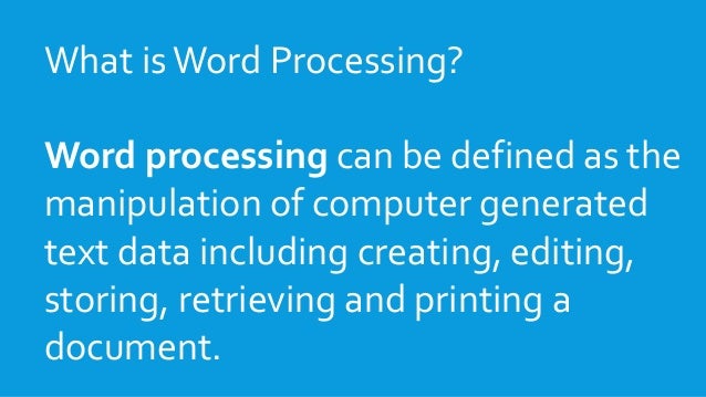 word processing software definition