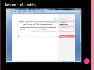 Document after editing
 