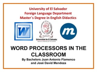 Word Processor Classroom Word processors in the classroom | PPTX