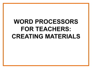 Word Processor Classroom Word processors in the classroom | PPTX