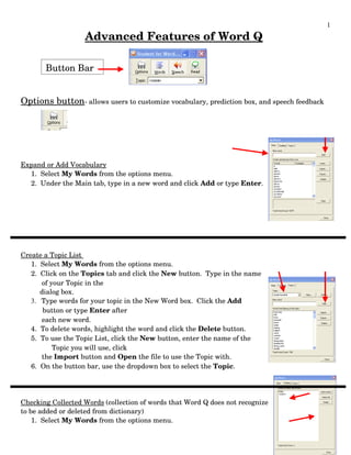Word Q Advanced Features | DOC