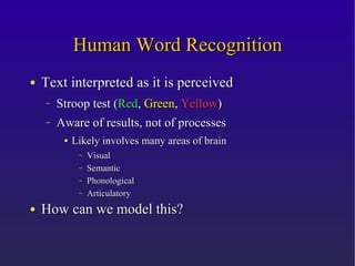 Word Recognition Models | PDF