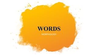 WORDS
MORPHOLOGY
 