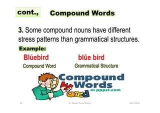Words - Morphology Presentation- Dr. Shadia Y. Banjar | PDF