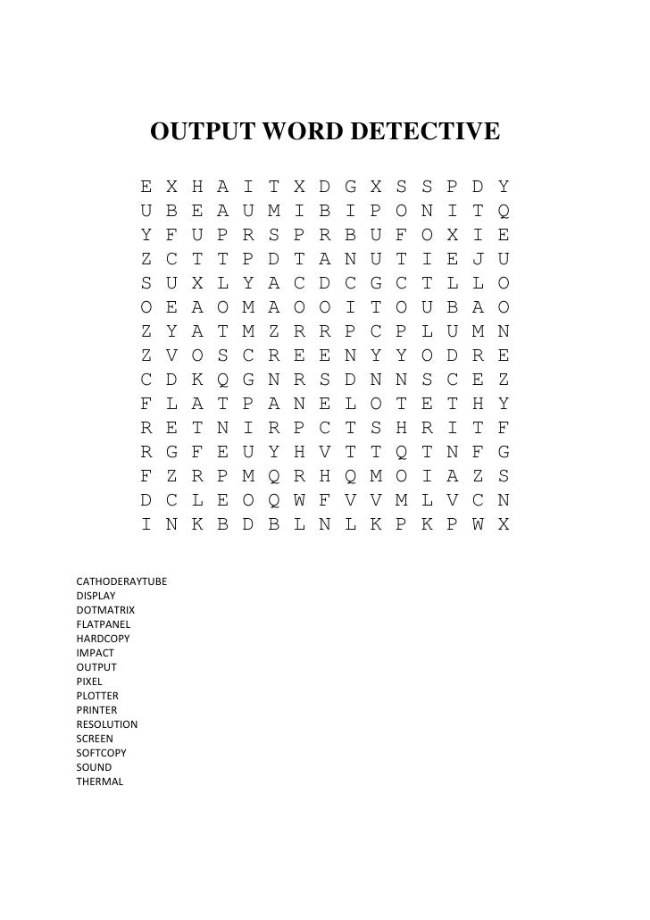 output word detective