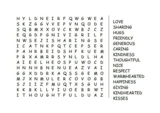 Word search for moral values