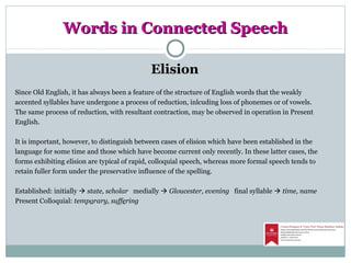 Words in connected speech | PPT