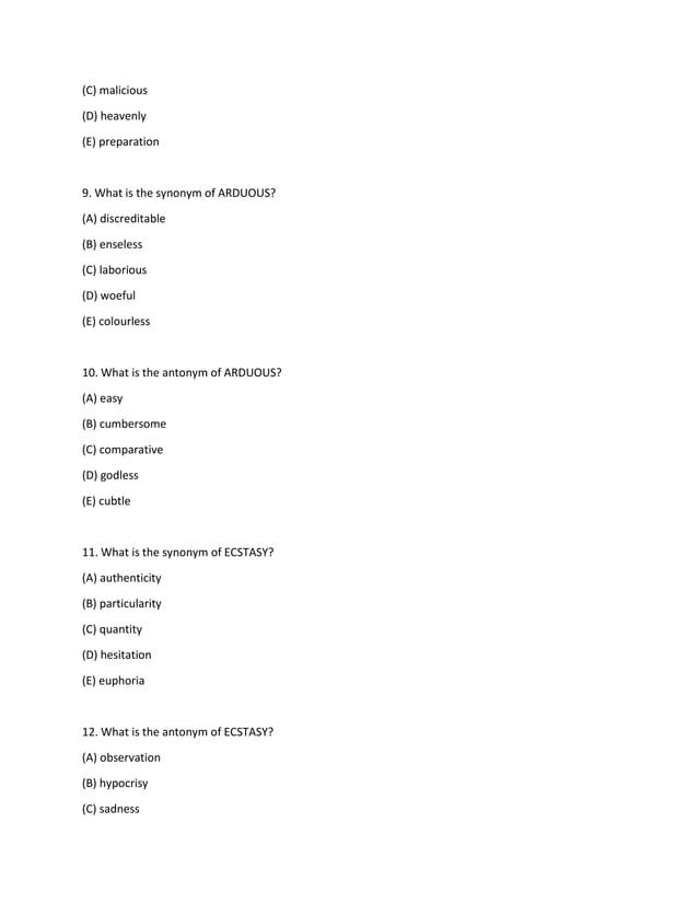 Words In Context Sat Practice Questions | PDF