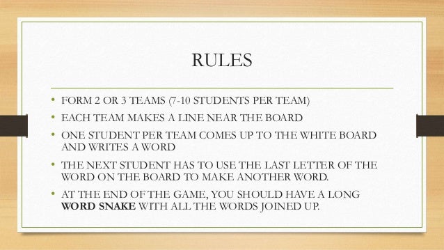 esl games word snake 3 letter snake