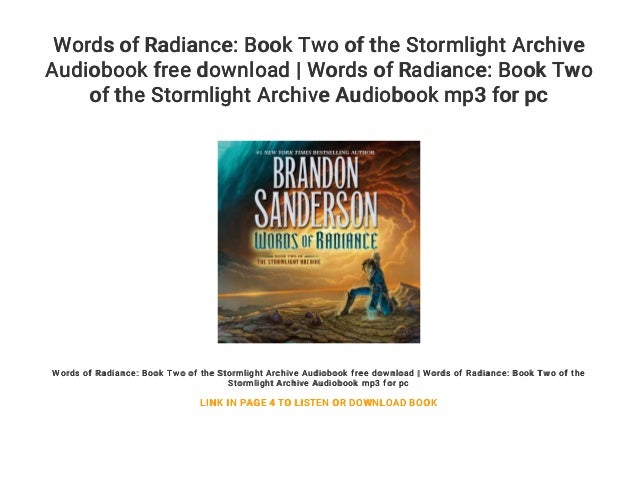 Words of Radiance: Book Two of the Stormlight Archive Audiobook free