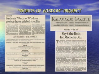 “ WORDS OF WISDOM” PROJECT 