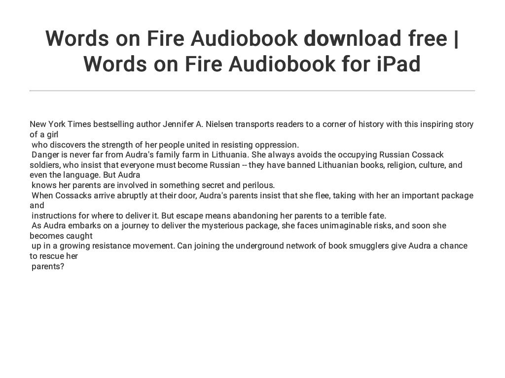 Words On Fire Audiobook Download Free Words On Fire Audiobook For IPad