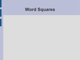Word Squares
 